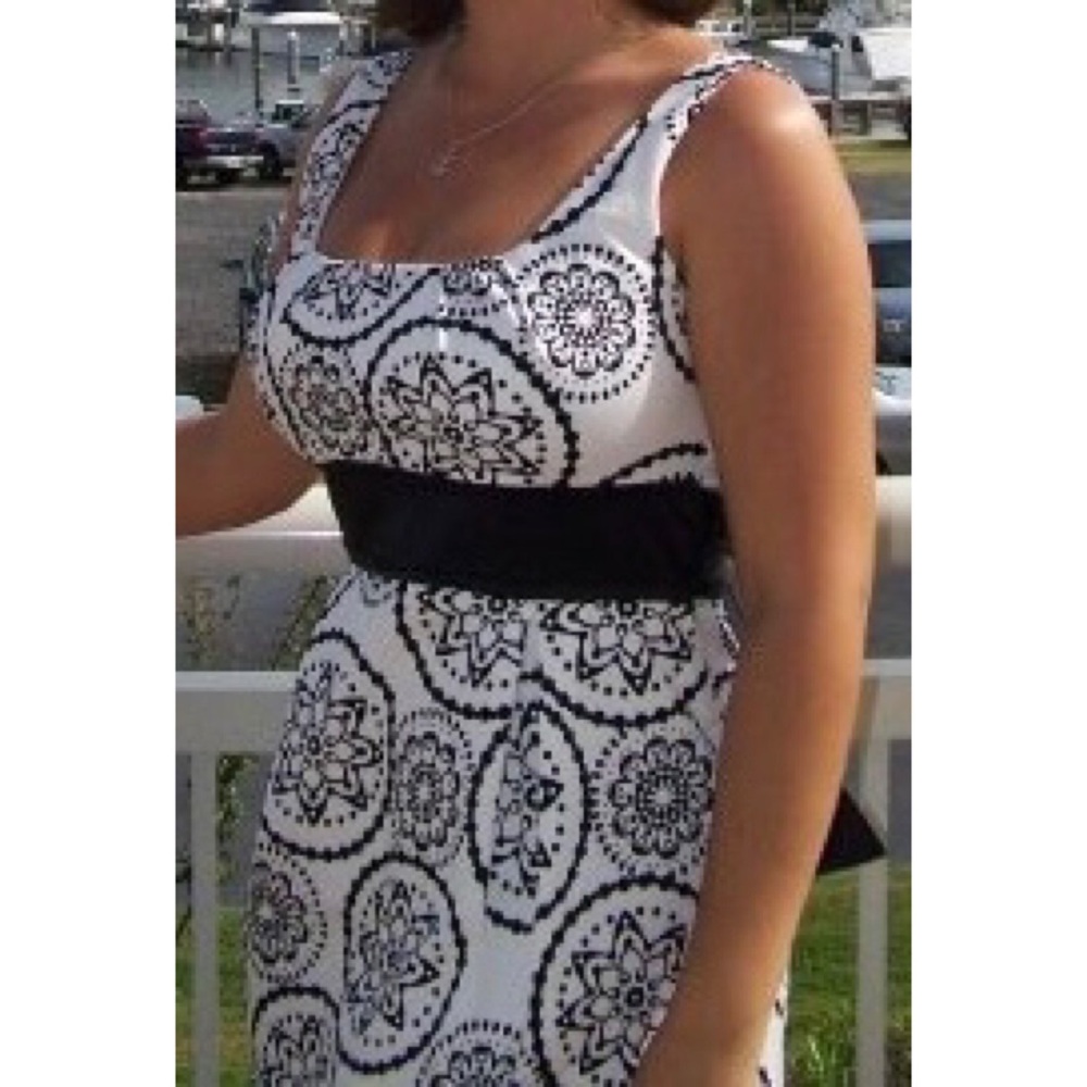Black white summer cocktail dress